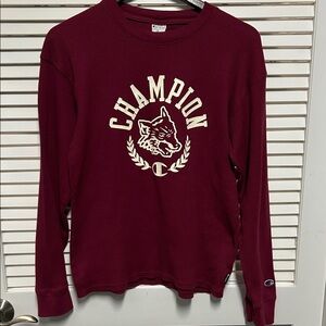 Champion Burgundy Graphic Thermal Long Sleeve